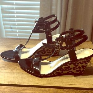 Brand New Leopard Wedge Sandal Etienne Aigner 9.5